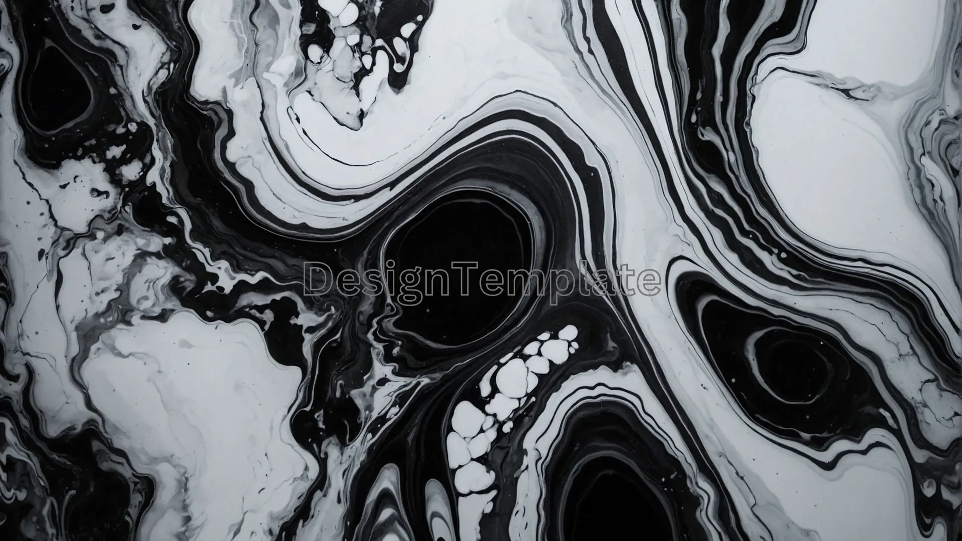 Fluidity Black and White Marble Photo for Design Projects image